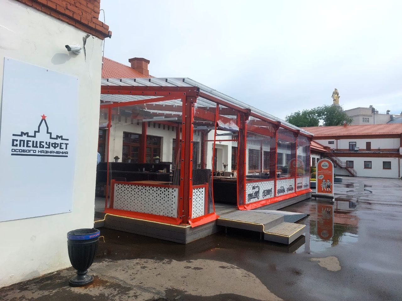 ПВХ шторы для летней террасы кафе в Чернянке